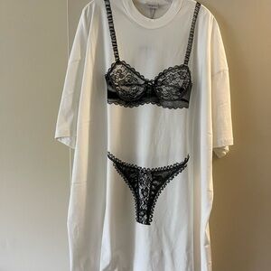 Vaquera *SALE* Black and White Lingerie T-Shirt oversized Dress